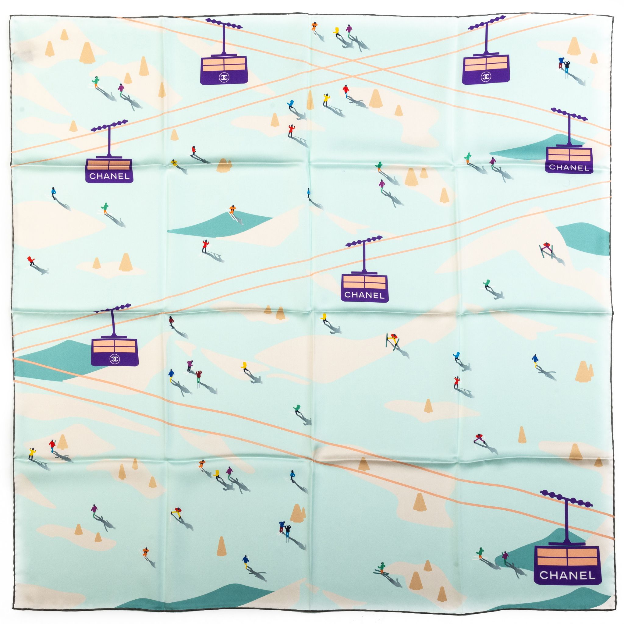 Chanel BN Seafoam Mountains Silk Scarf