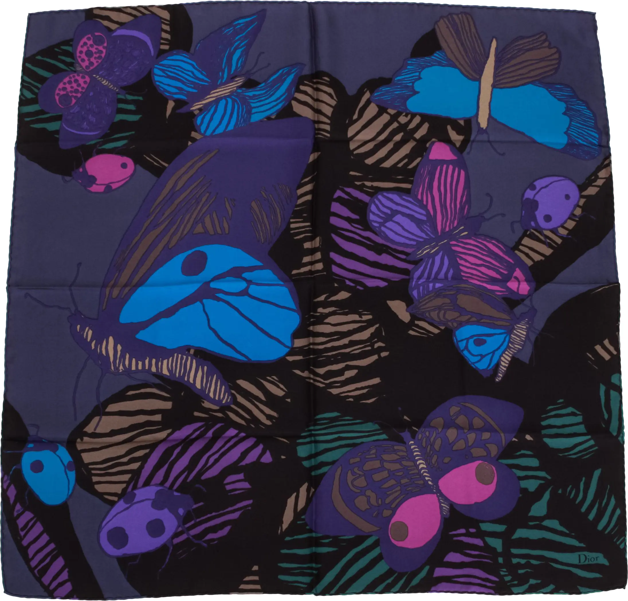 Dior brand new black, blue, purple scarf