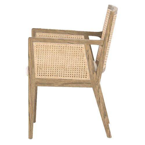 Aimee Cane Dining Armchair, Natural/Flax 2 Aimee Cane Dining Armchair, Natural/Flax