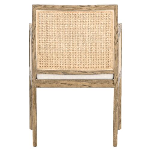 Aimee Cane Dining Armchair, Natural/Flax 3 Aimee Cane Dining Armchair, Natural/Flax