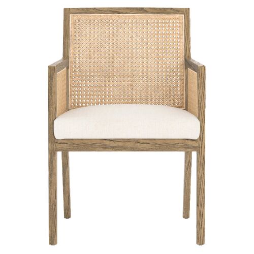 Aimee Cane Dining Armchair, Natural/Flax 4 Aimee Cane Dining Armchair, Natural/Flax