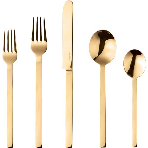 5-Pc Stile Place Setting, Gold 1 5-Pc Stile Place Setting, Gold
