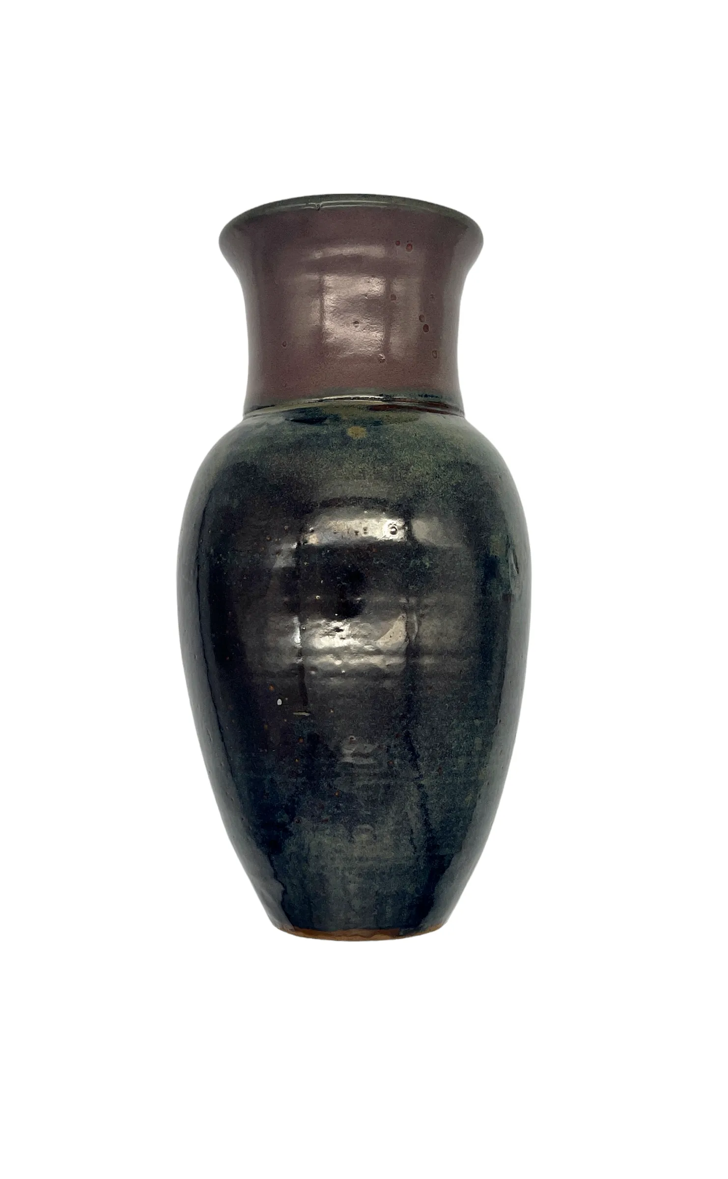 Large 1970s Dark Metallic Glazed Vase 1 Large 1970s Dark Metallic Glazed Vase