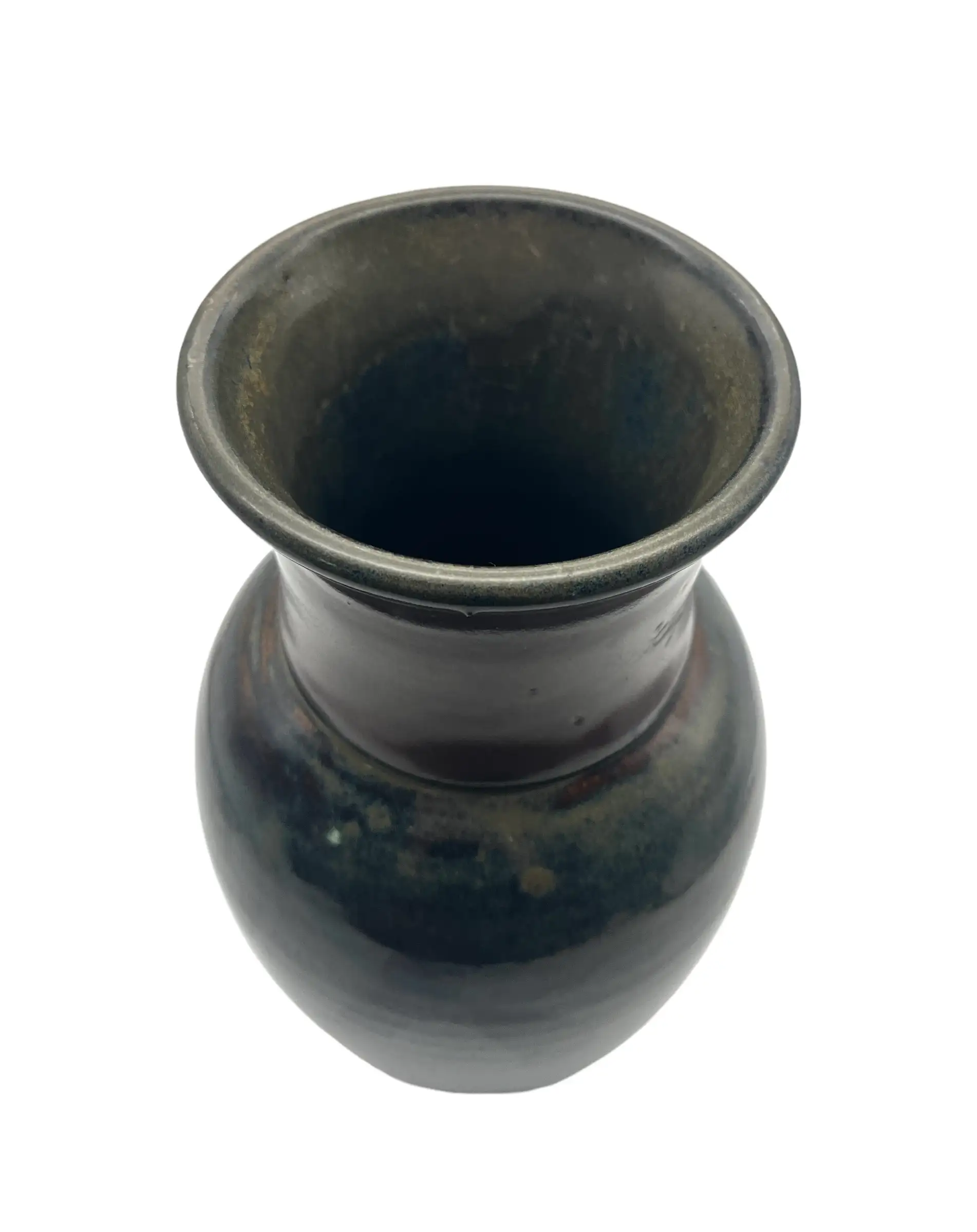 Large 1970s Dark Metallic Glazed Vase 2 Large 1970s Dark Metallic Glazed Vase
