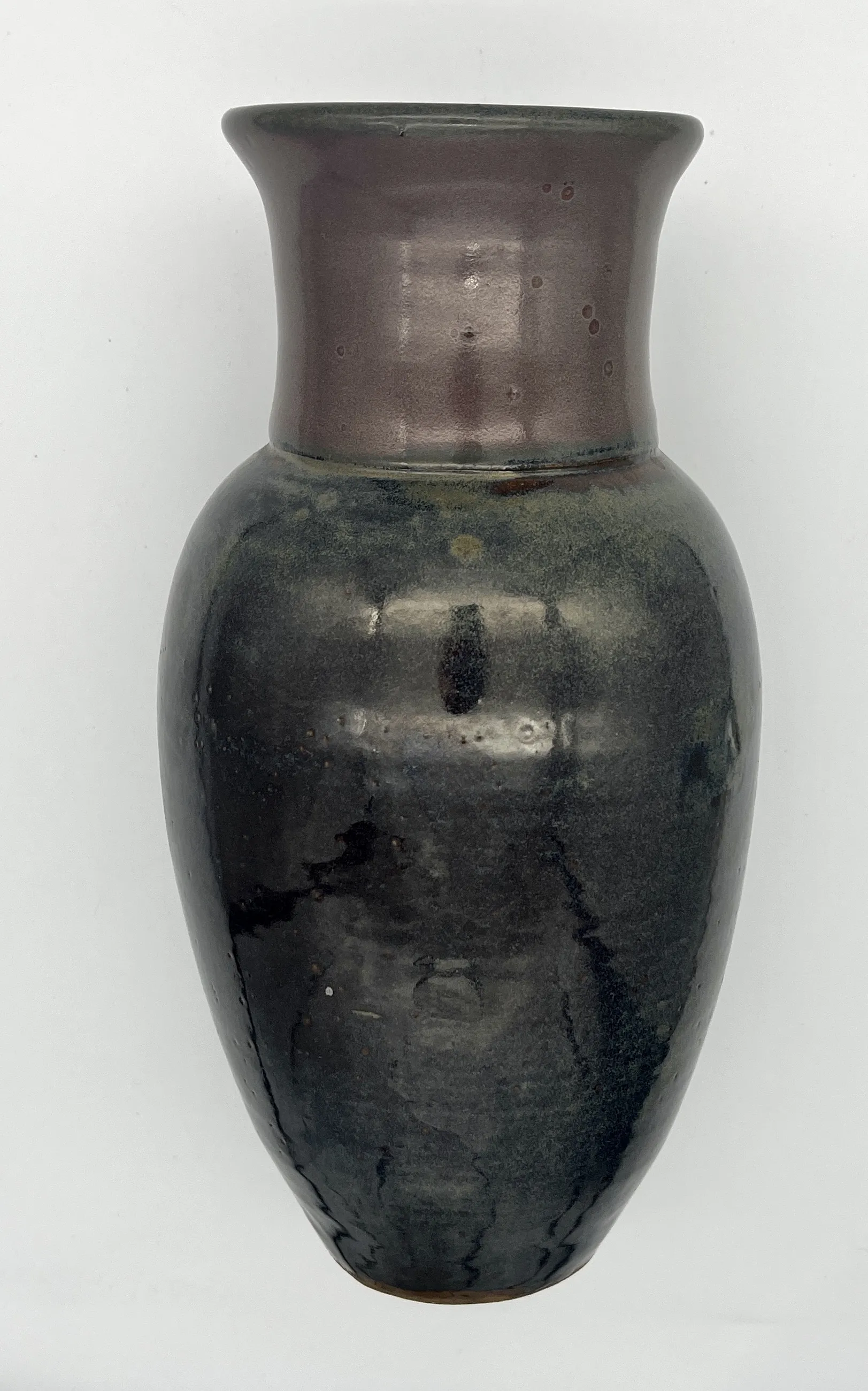 Large 1970s Dark Metallic Glazed Vase 3 Large 1970s Dark Metallic Glazed Vase
