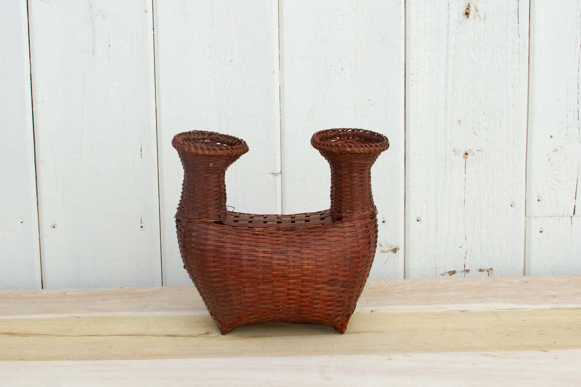 Finely Woven Boat Shaped Vintage Basket 5 Finely Woven Boat Shaped Vintage Basket