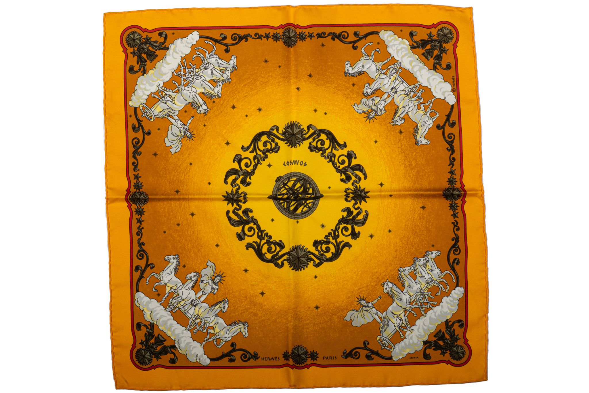 Herm¨¨s Yellow Silk Cosmos Scarf 1 Herm¨¨s Yellow Silk Cosmos Scarf