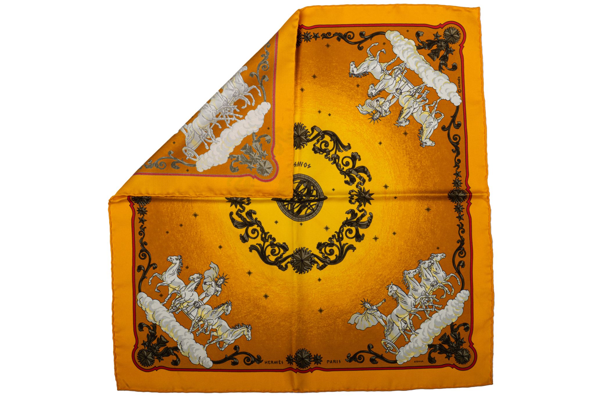 Herm¨¨s Yellow Silk Cosmos Scarf 2 Herm¨¨s Yellow Silk Cosmos Scarf