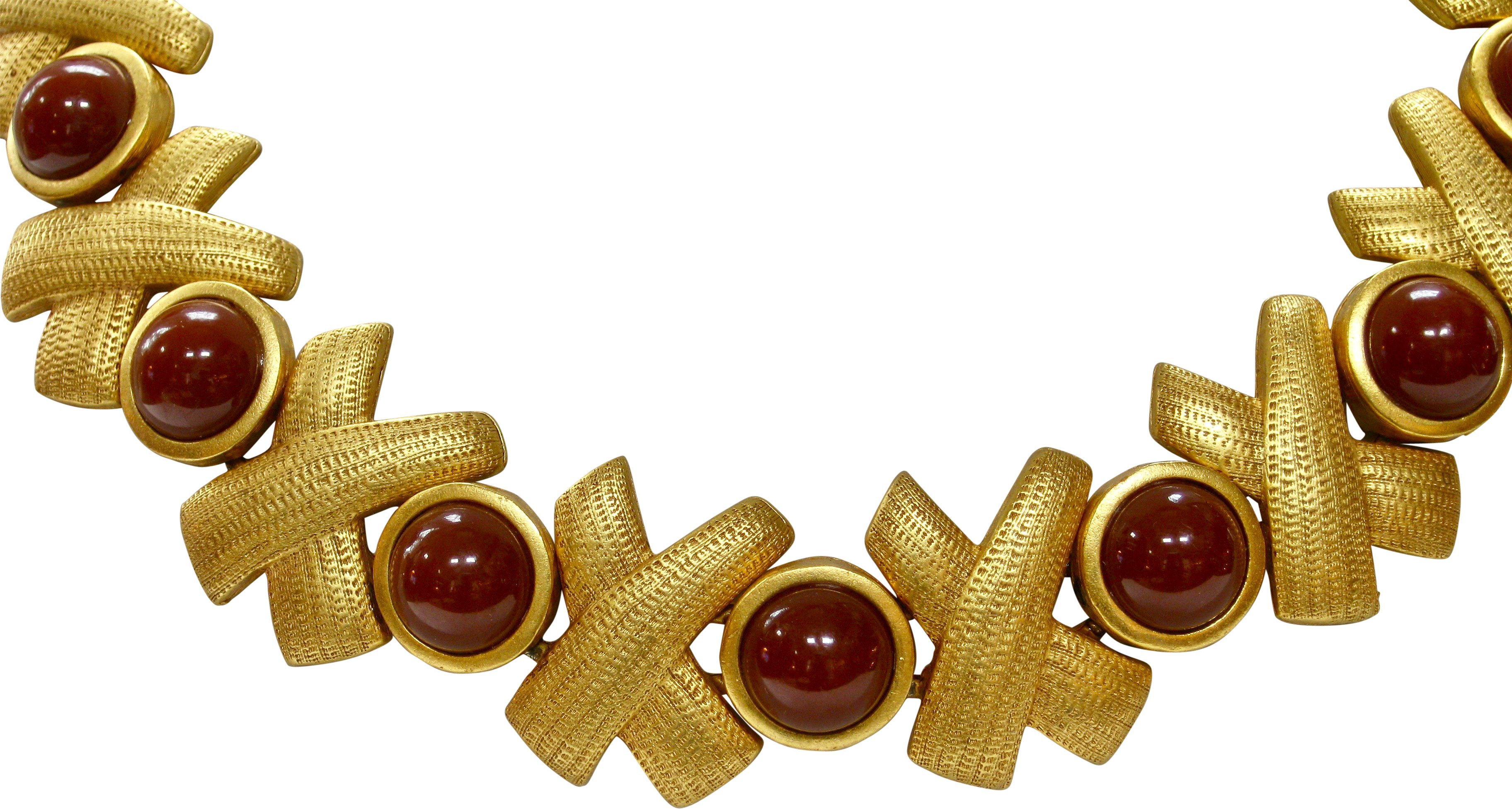 Gold Textured Burgundy Collar Necklace 2 Gold Textured Burgundy Collar Necklace
