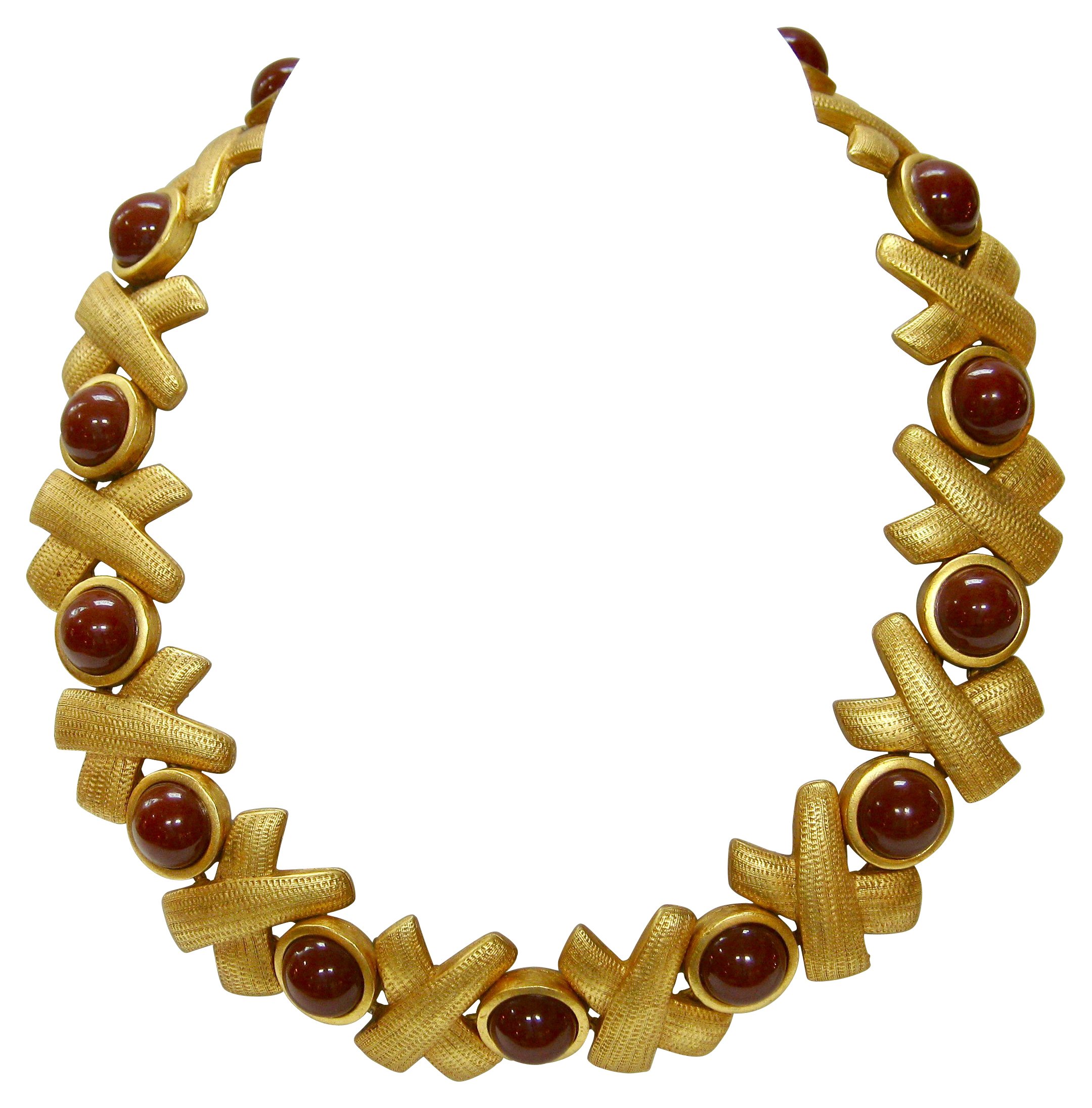 Gold Textured Burgundy Collar Necklace 4 Gold Textured Burgundy Collar Necklace