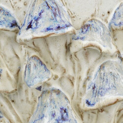 Black Forest Mushrooms Vase, Cream/Reactive Blue 3 Black Forest Mushrooms Vase, Cream/Reactive Blue