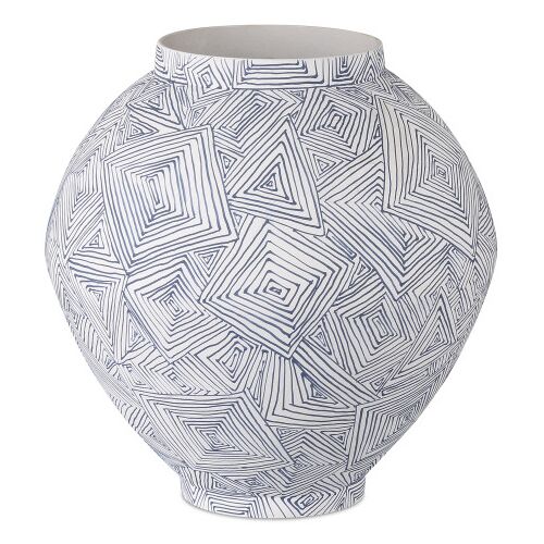 Blue Zag Vase, Blue/White 1 Blue Zag Vase, Blue/White