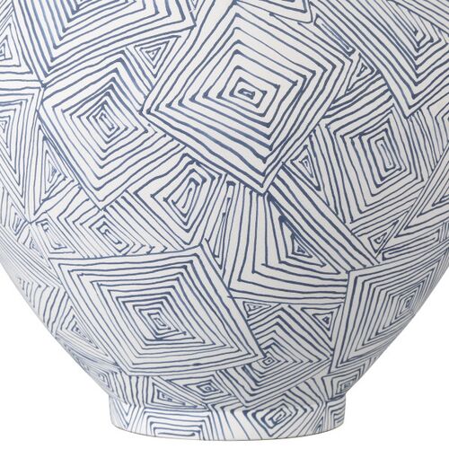 Blue Zag Vase, Blue/White 3 Blue Zag Vase, Blue/White