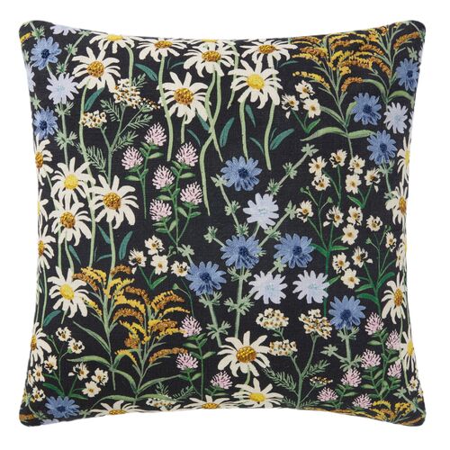 Wildflowers Pillow, Black