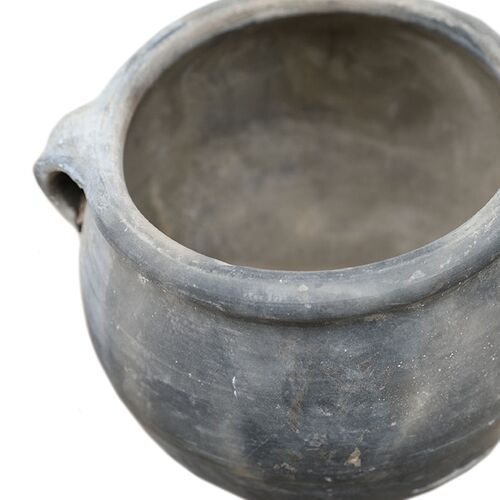 Vintage 10" Pottery Jar, Charcoal/Gray 2 Vintage 10" Pottery Jar, Charcoal/Gray