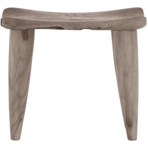 Amara Outdoor Stool, Weathered Grey Teak 2 Amara Outdoor Stool, Weathered Grey Teak
