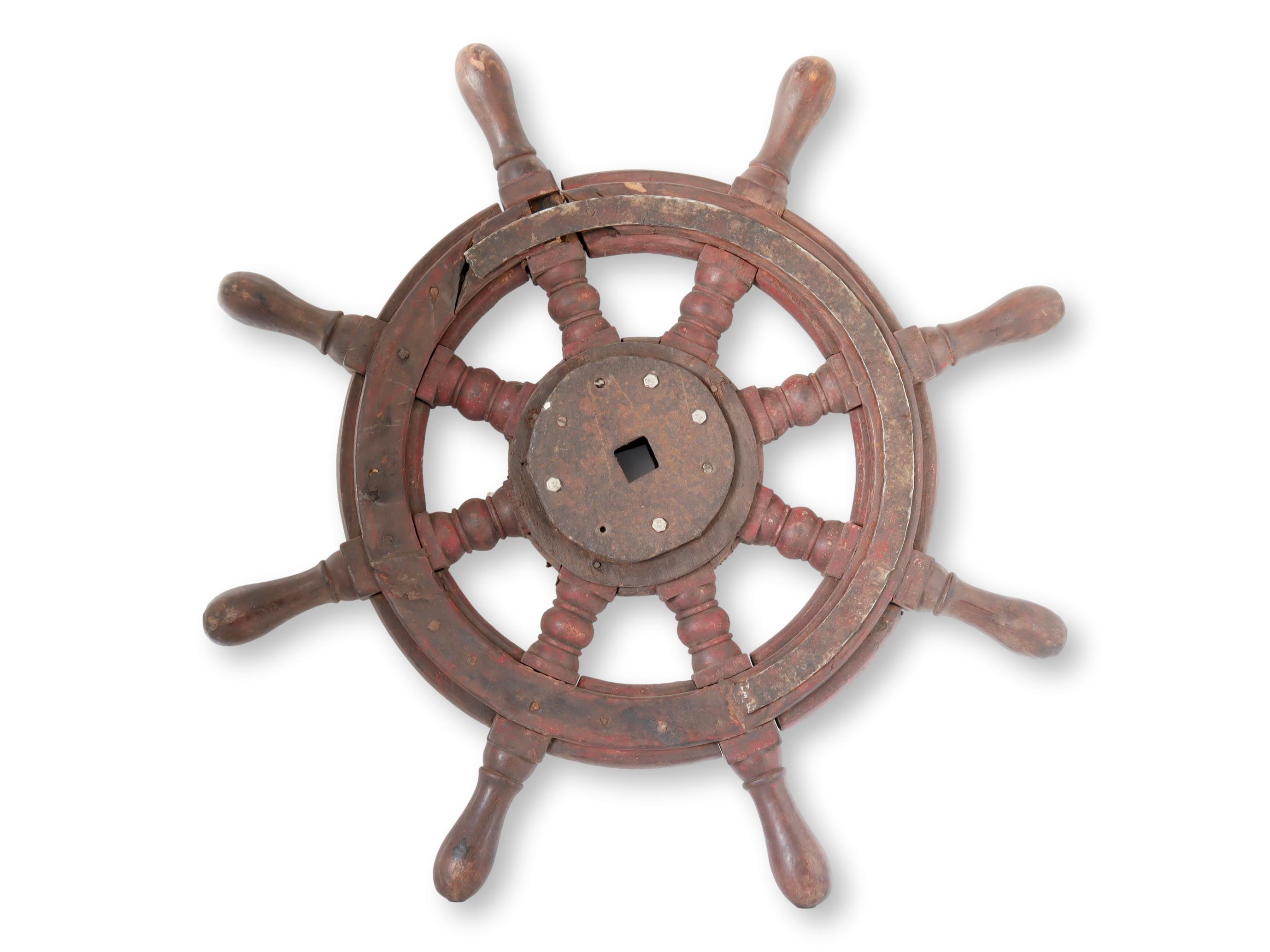 Large Antique Ship's Wheel 5 Large Antique Ship's Wheel