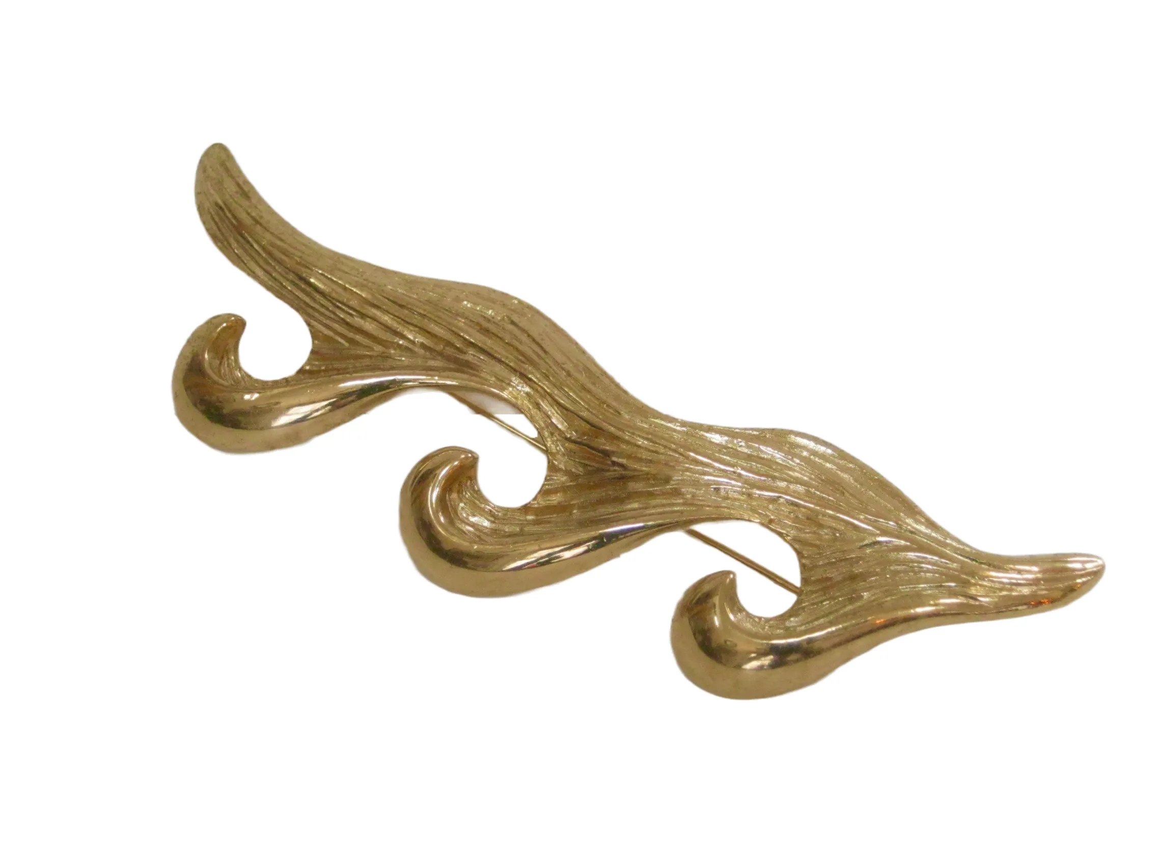 1980s Large Givenchy Carved Wave Brooch 1 1980s Large Givenchy Carved Wave Brooch