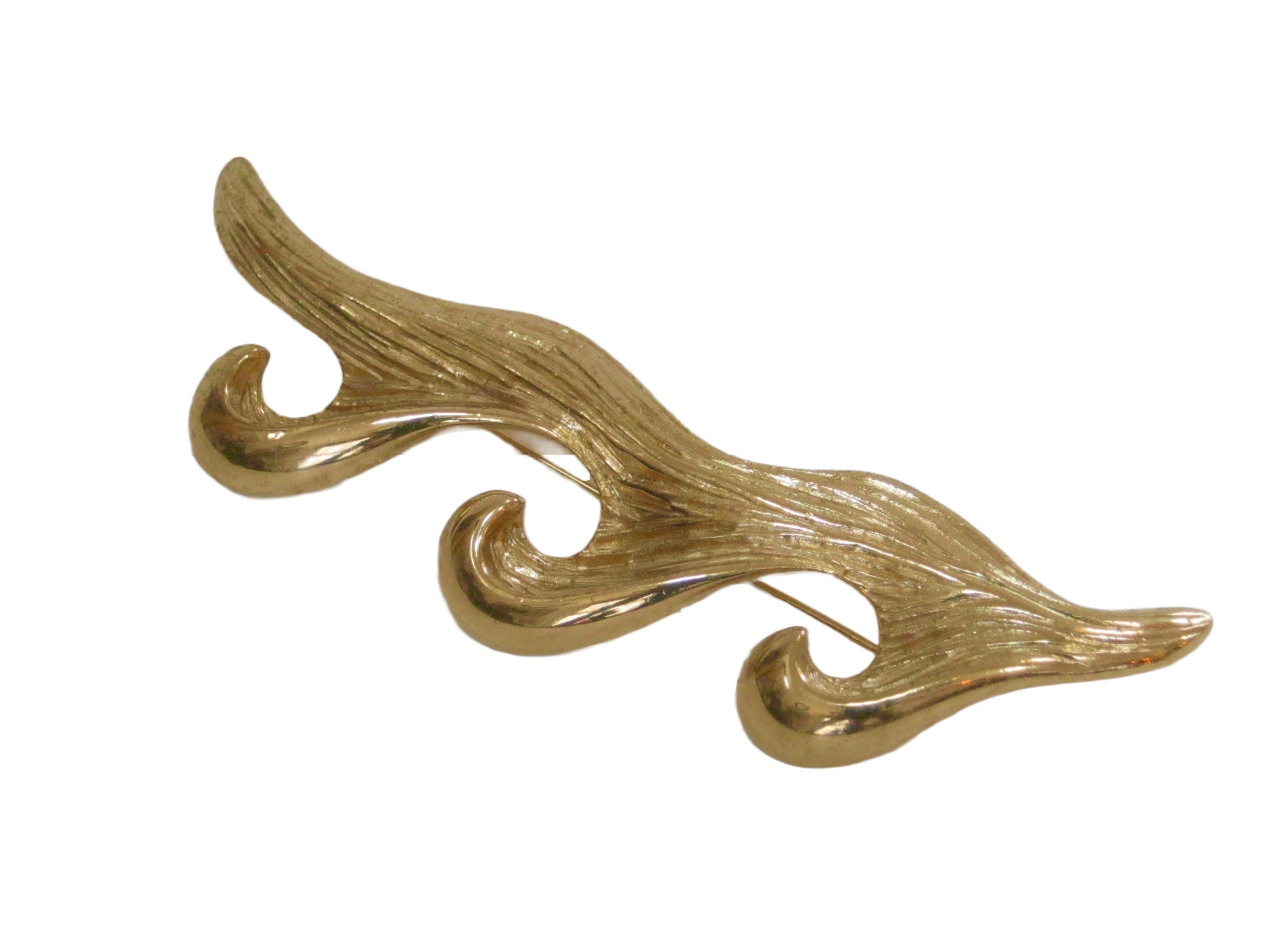 1980s Large Givenchy Carved Wave Brooch 2 1980s Large Givenchy Carved Wave Brooch