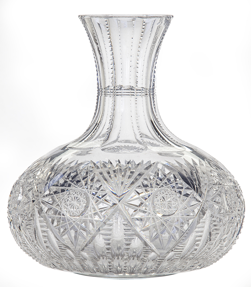 Cut Crystal Round Flower Vase/Carafe 1 Cut Crystal Round Flower Vase/Carafe