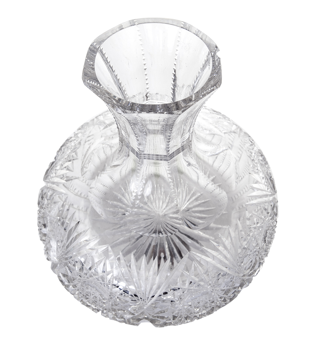 Cut Crystal Round Flower Vase/Carafe 7 Cut Crystal Round Flower Vase/Carafe