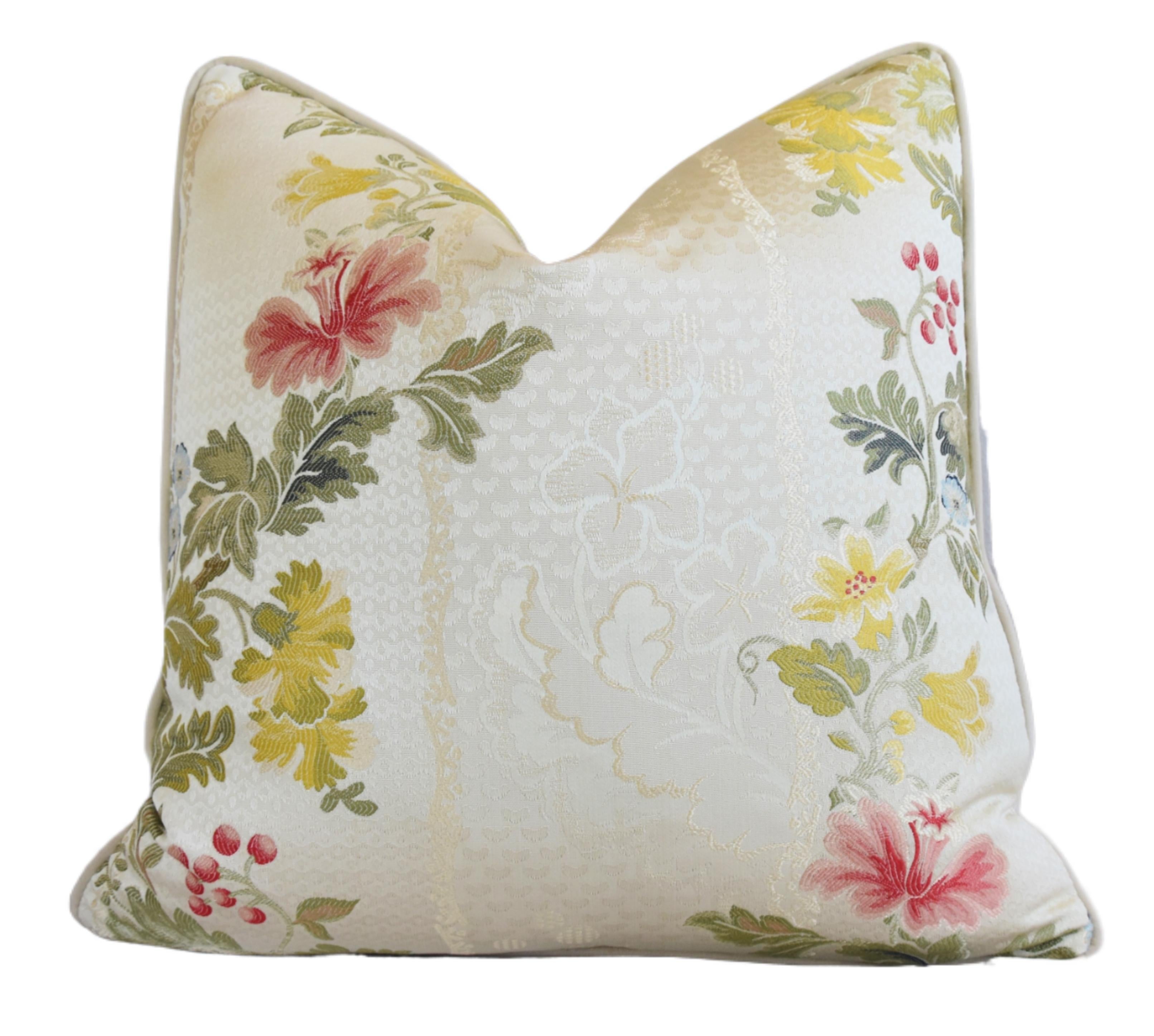 Old World Weavers Floral Silk Pillow 1 Old World Weavers Floral Silk Pillow