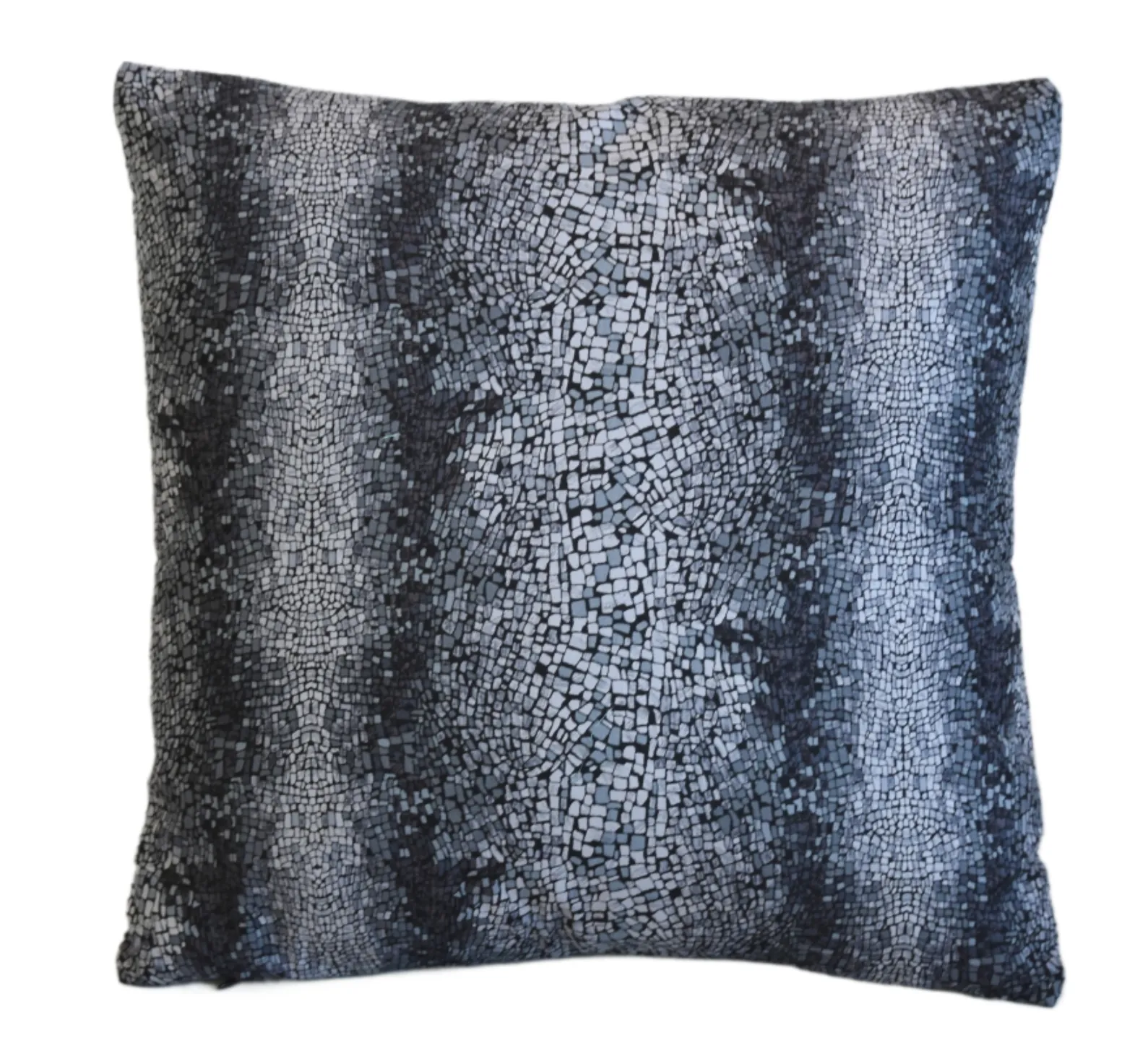 Gray Mosaic Tile Pillows, Pair 5 Gray Mosaic Tile Pillows, Pair