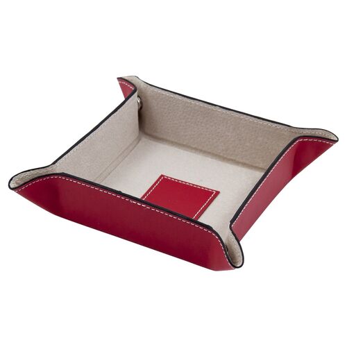 Leather Valet Tray, Red 1 Leather Valet Tray, Red