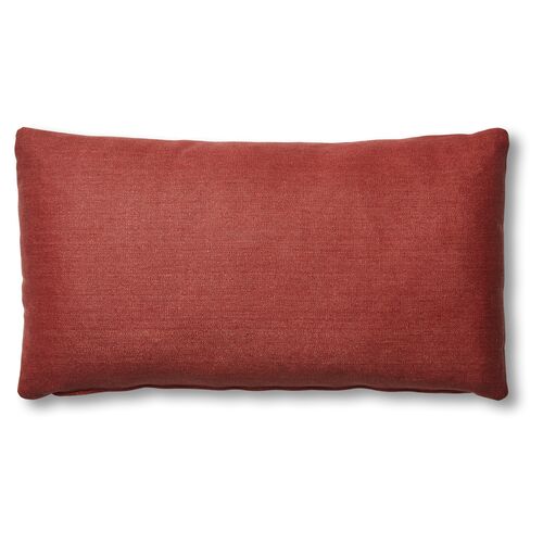 Ada Long Lumbar Pillow, Rust Linen