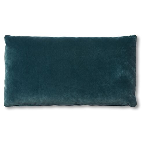 Ada Long Lumbar Pillow, Teal Velvet 1 Ada Long Lumbar Pillow, Teal Velvet