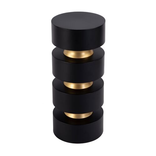 Alicia Side/Drink Table, Black w/ Gold Trim 1 Alicia Side/Drink Table, Black w/ Gold Trim