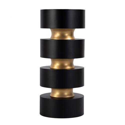 Alicia Side/Drink Table, Black w/ Gold Trim 2 Alicia Side/Drink Table, Black w/ Gold Trim