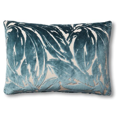 Adair 23 x 15 Lumbar Pilow, Blue/Tan