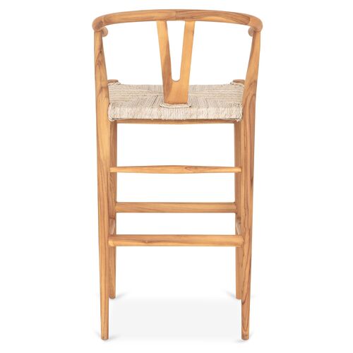 Paxton Outdoor Teak Barstool, Natural 2 Paxton Outdoor Teak Barstool, Natural