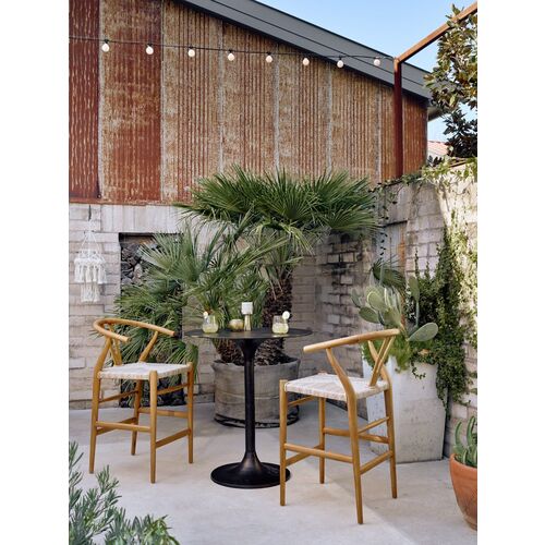 Paxton Outdoor Teak Barstool, Natural 6 Paxton Outdoor Teak Barstool, Natural