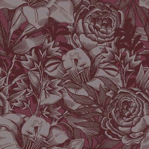 Yuki Osada, Woodcut Wallflowers Wallpaper