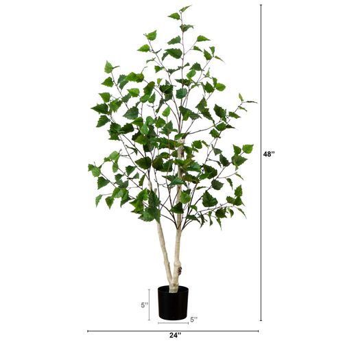 4ft. Artificial Birch Tree with Real Touch Leaves 2 4ft. Artificial Birch Tree with Real Touch Leaves