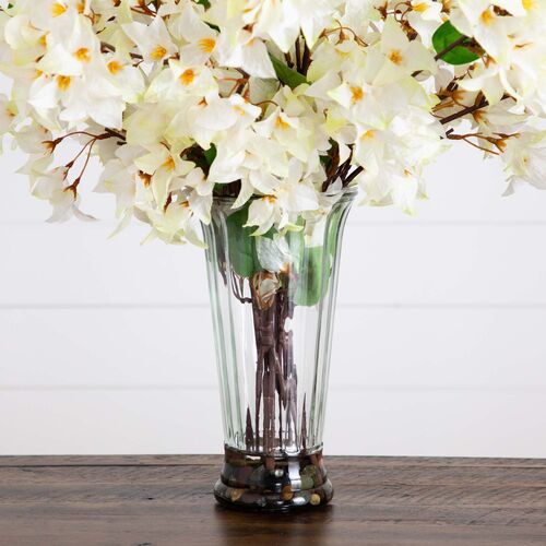 30in. Artificial Bougainvillea Arrangement in Glass Vase 4 30in. Artificial Bougainvillea Arrangement in Glass Vase