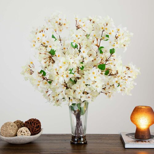 30in. Artificial Bougainvillea Arrangement in Glass Vase 5 30in. Artificial Bougainvillea Arrangement in Glass Vase