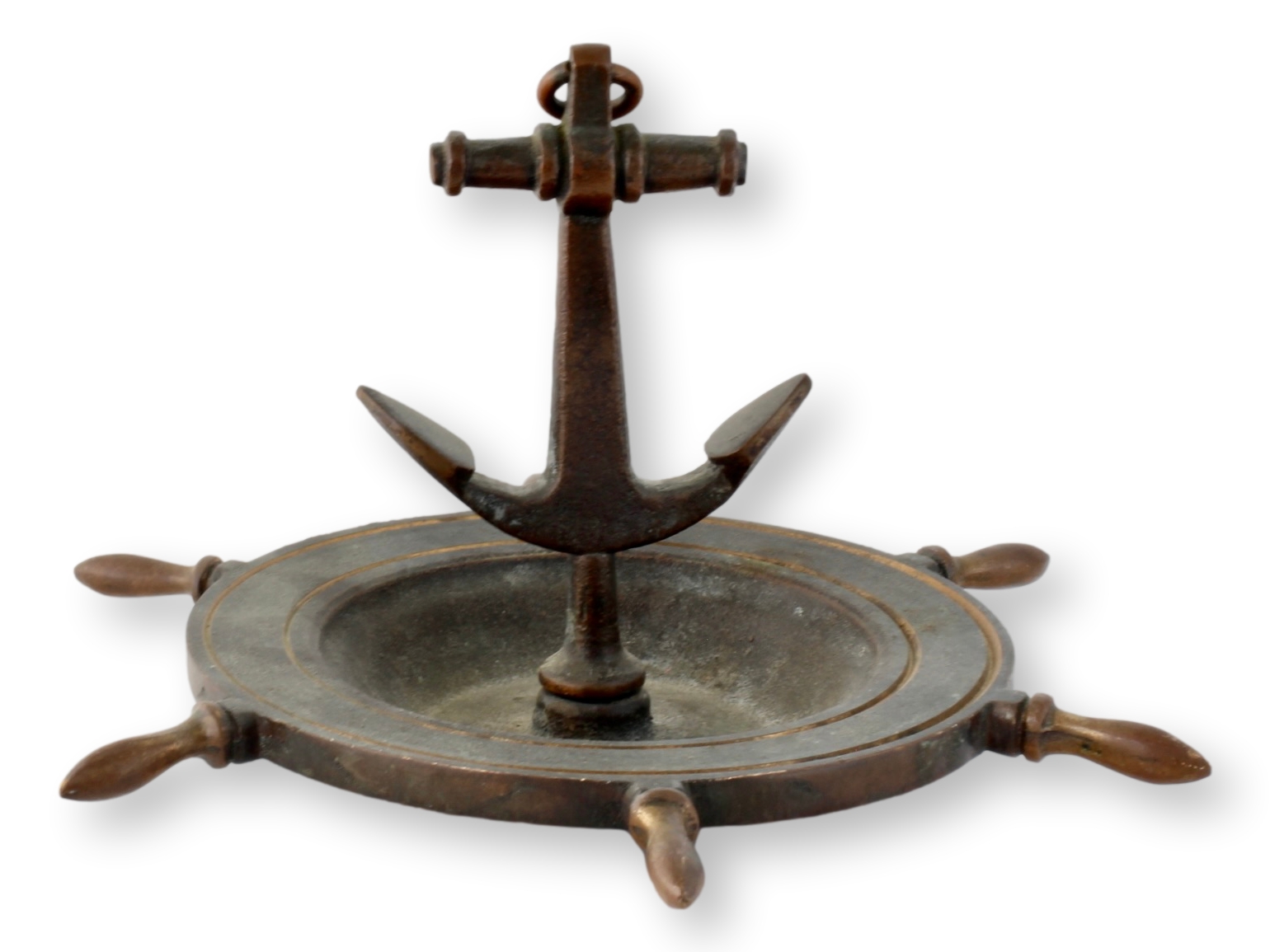 19th-C. English Brass Nautical Ashtray 2 19th-C. English Brass Nautical Ashtray
