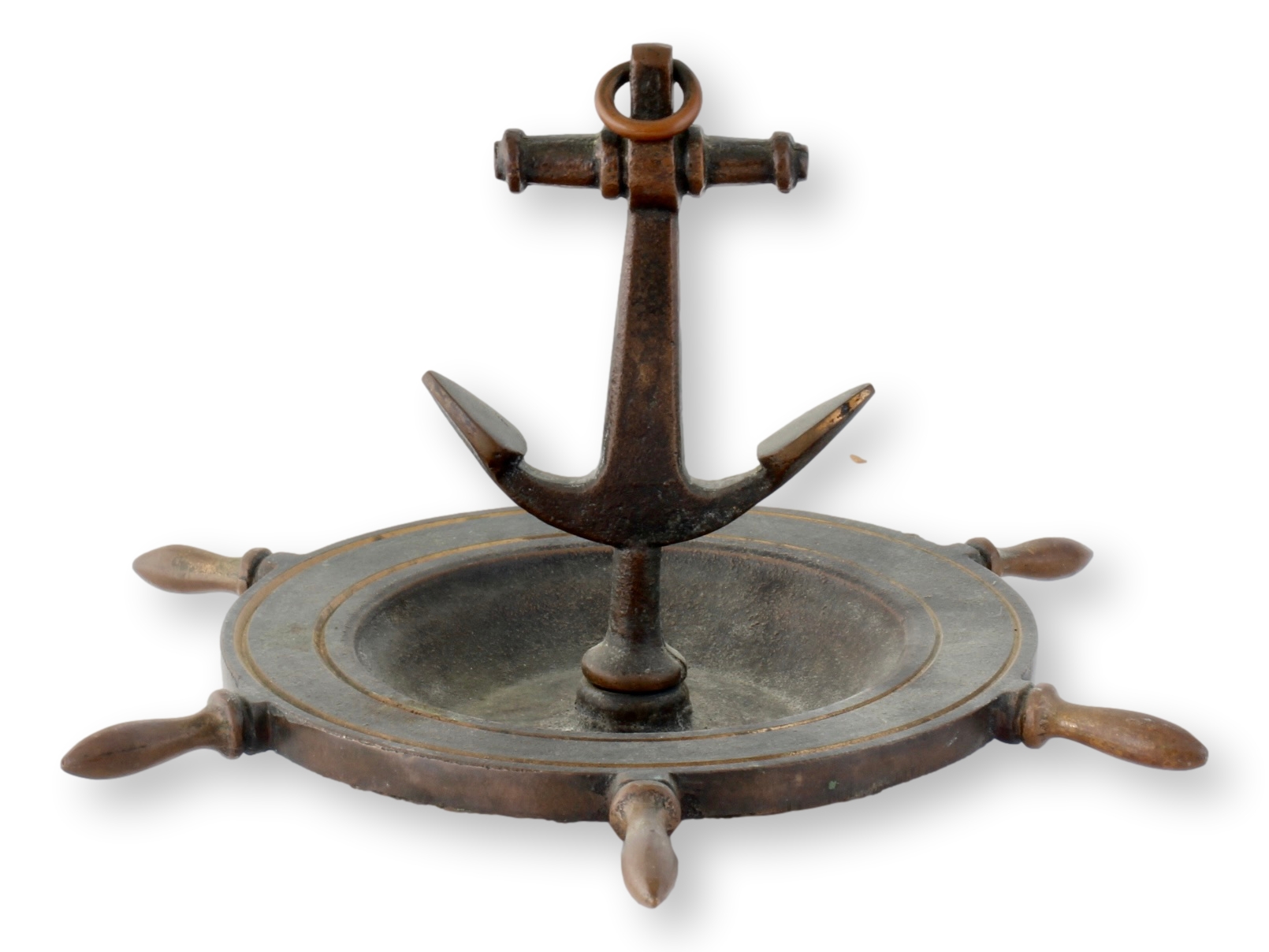 19th-C. English Brass Nautical Ashtray 3 19th-C. English Brass Nautical Ashtray