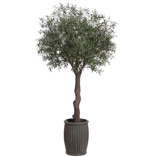 10' Olive Tree in Fiber?Cement Planter, Faux 1 10' Olive Tree in Fiber?Cement Planter, Faux
