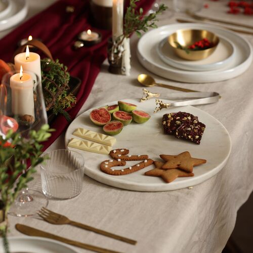Fleck, White Marble Platter 2 Fleck, White Marble Platter