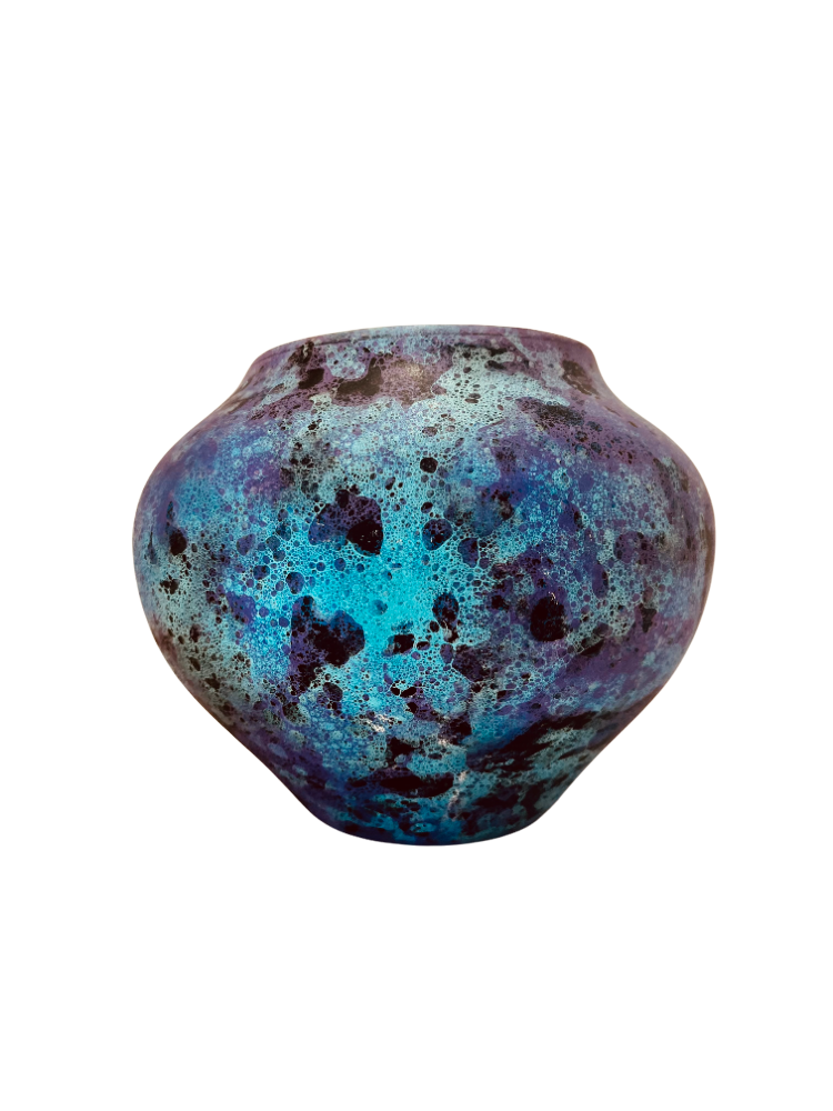 Purple & Turquoise "Marbleized" Vase 1 Purple & Turquoise "Marbleized" Vase