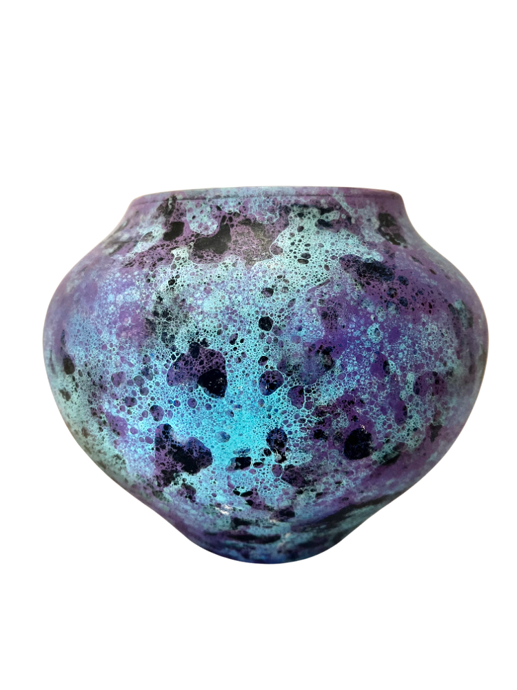 Purple & Turquoise "Marbleized" Vase 2 Purple & Turquoise "Marbleized" Vase