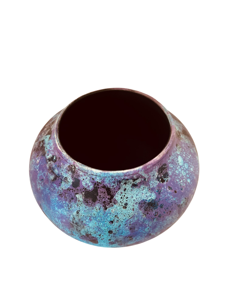 Purple & Turquoise "Marbleized" Vase 3 Purple & Turquoise "Marbleized" Vase