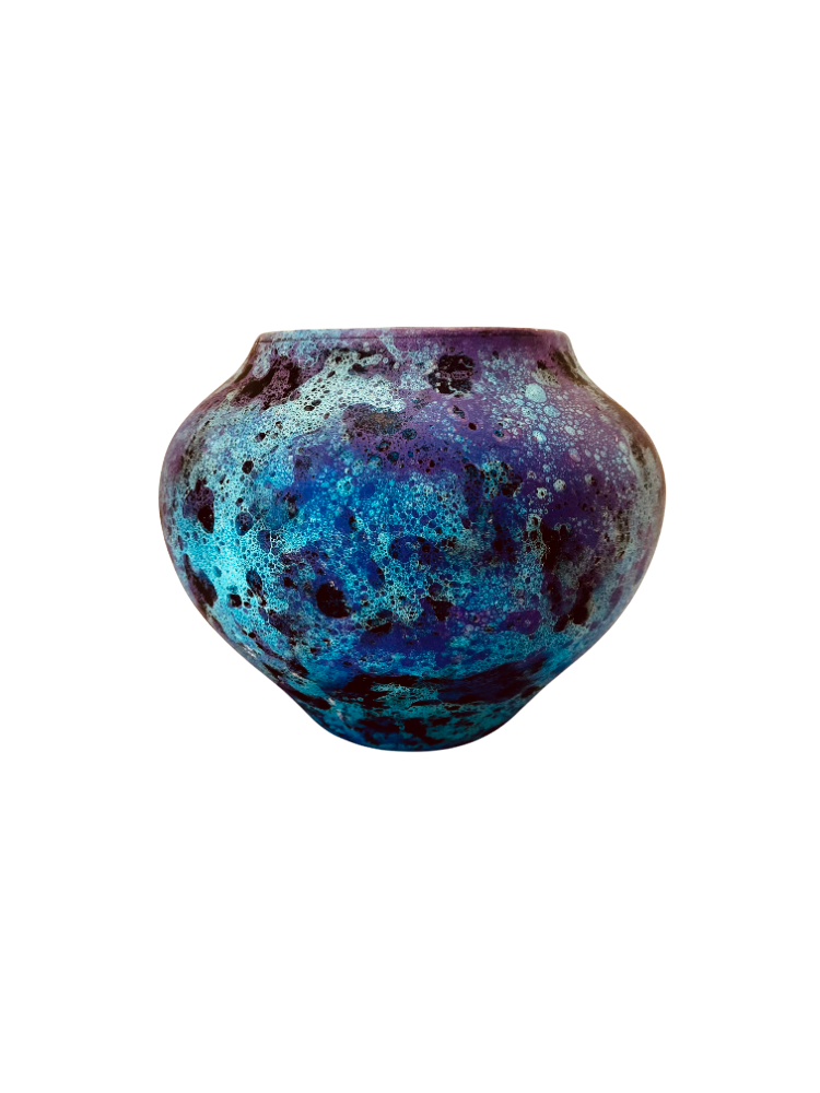 Purple & Turquoise "Marbleized" Vase 4 Purple & Turquoise "Marbleized" Vase