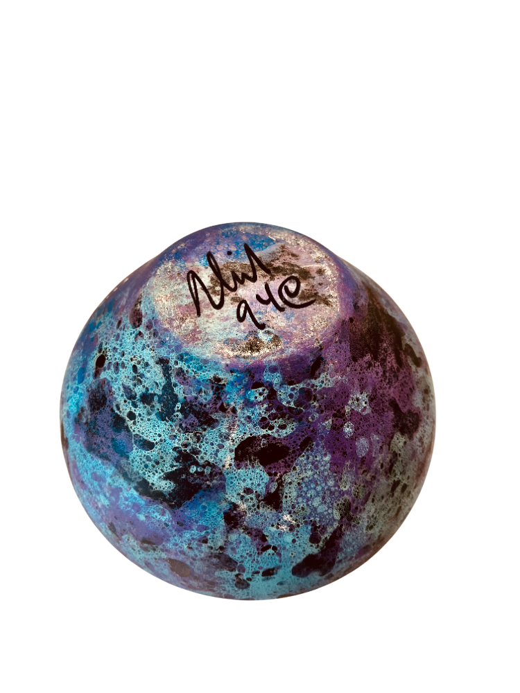 Purple & Turquoise "Marbleized" Vase 5 Purple & Turquoise "Marbleized" Vase