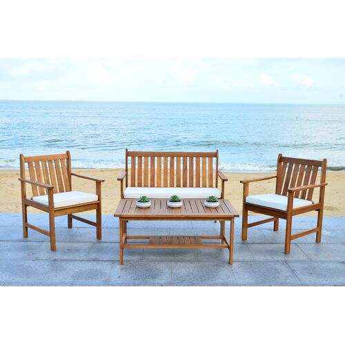 Maelis 4 Pc Outdoor Acacia Lounge Set 2 Maelis 4 Pc Outdoor Acacia Lounge Set