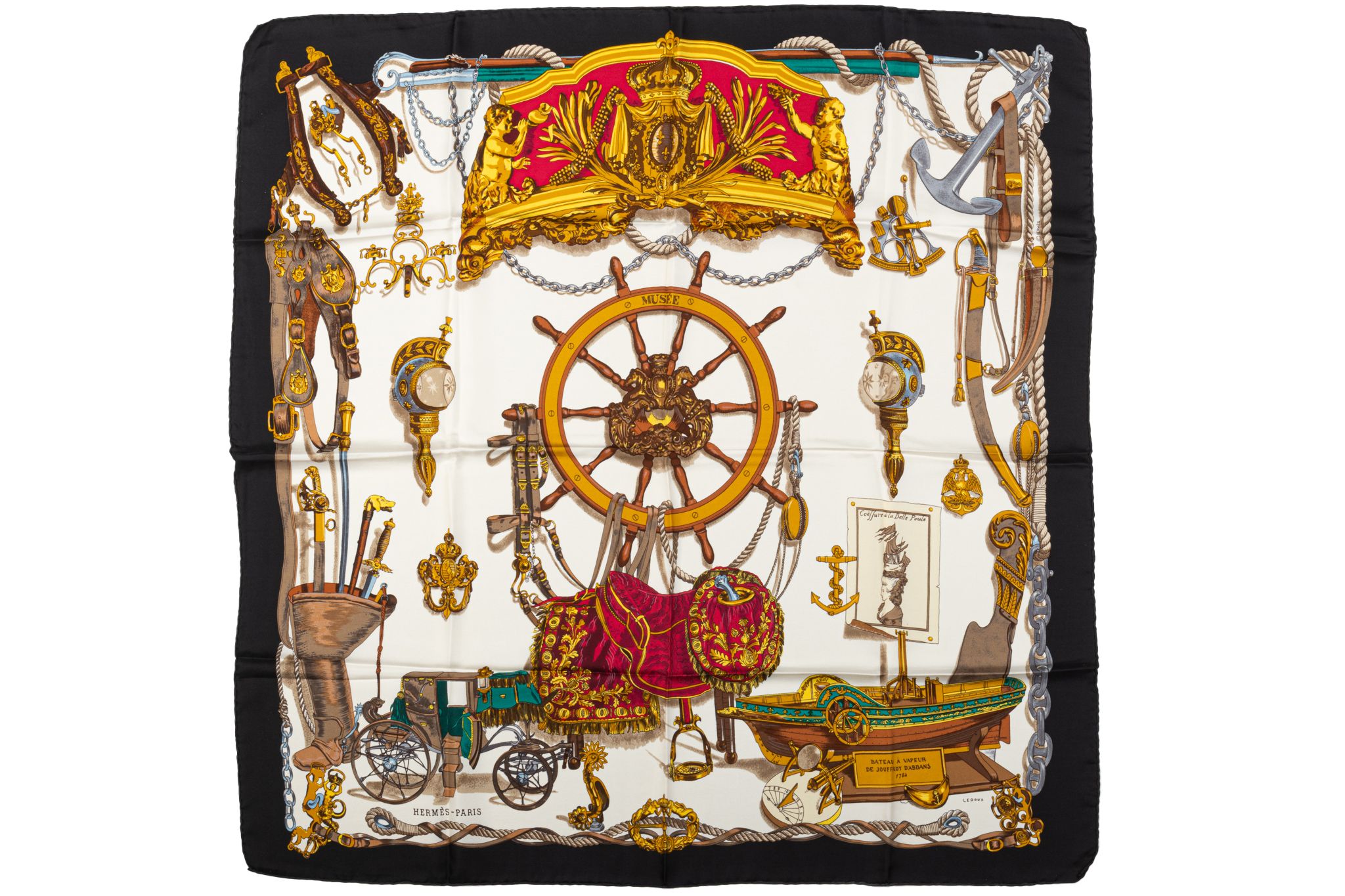 Hermes Bateau A Vapeur Silk Scarf 1 Hermes Bateau A Vapeur Silk Scarf